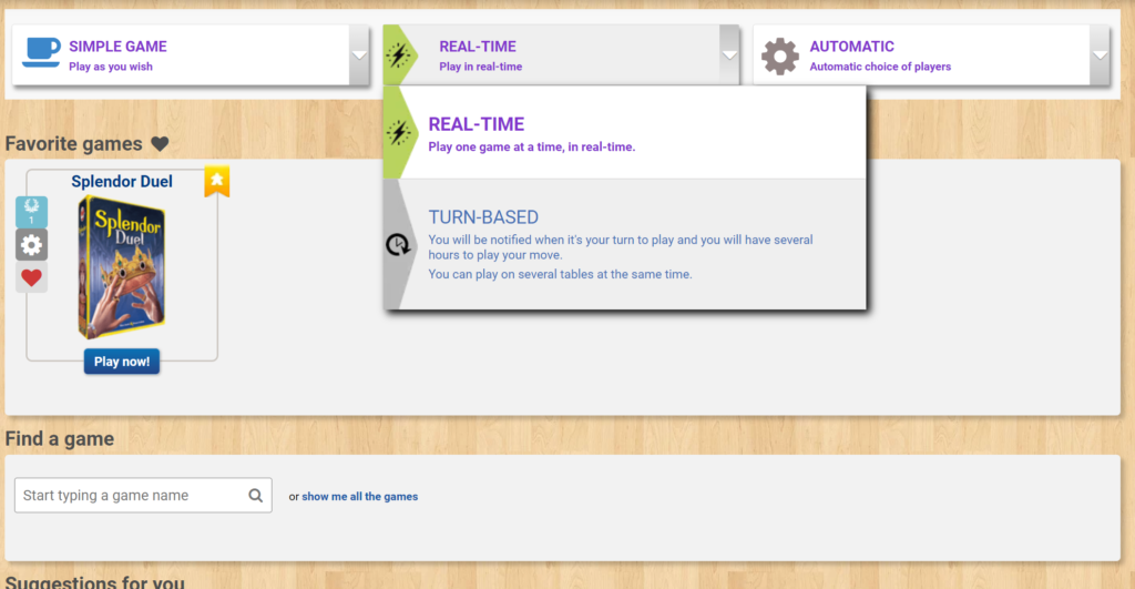 Play real time or turn based