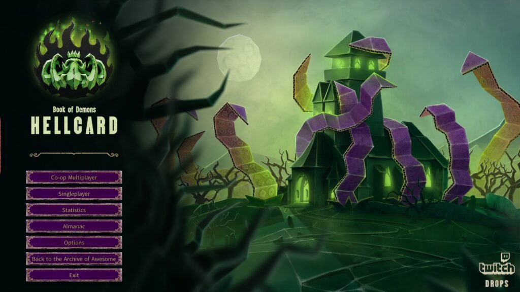 Hellcard game Menu