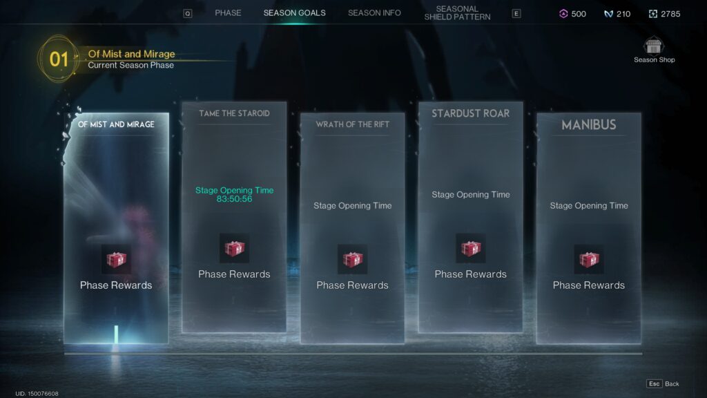 season goals per week